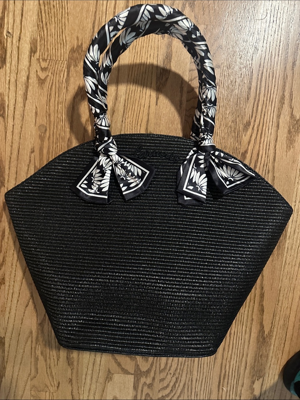 NWT! FARM Rio black Copacabana Raffia shell tote - Picture 5 of 9